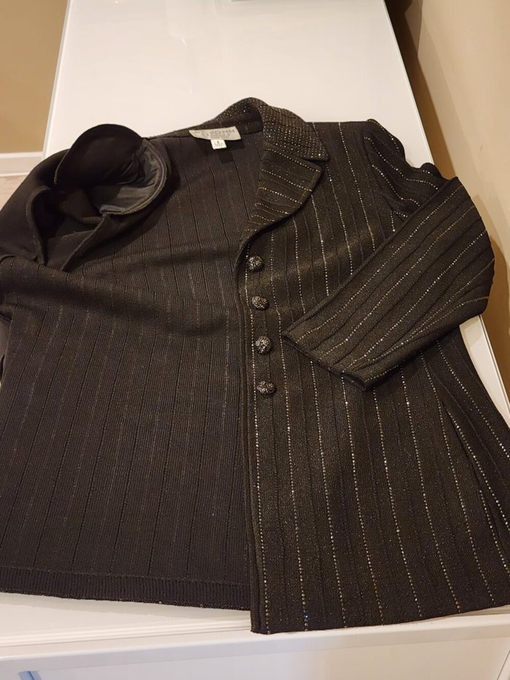 Excellent!!| US 8| ST JOHN: Black Elegant Shimmer Lightweight Blazer - Picture 8 of 16